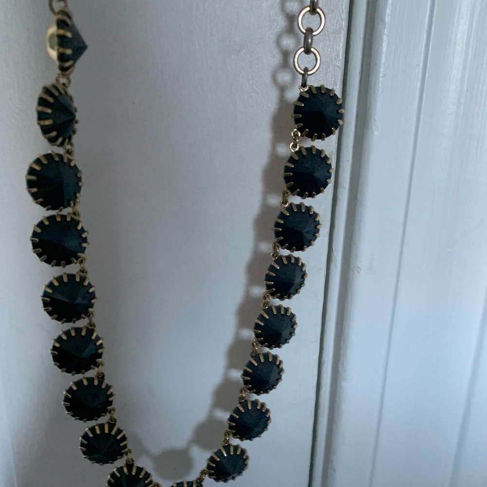 J. Crew Factory Blue and Gold Statement necklace